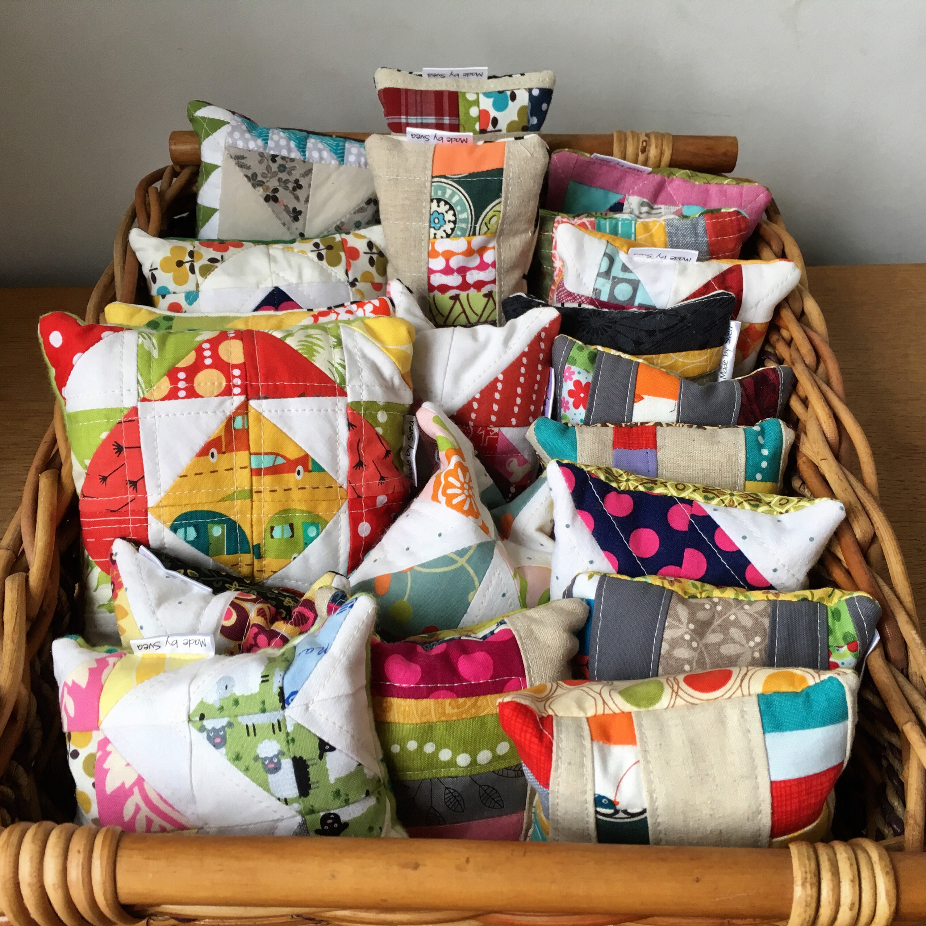 Quilted pin cushions with crushed walnut shell stuffing Etsy