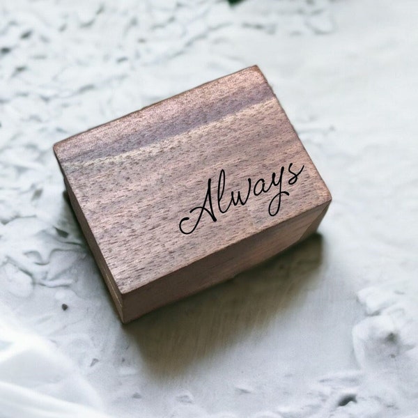 Always Laser Engraved Wooden Ring Box, Proposal, Wedding Ceremony, Rustic Walnut Wood, Engagement Ring Wedding Band Storage, Ring Bearer Box