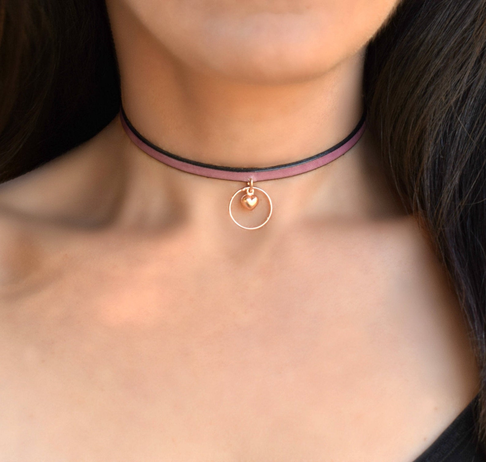 RoseGold Choker Submissive BDSM Halsband dezent submissives Bild 1.