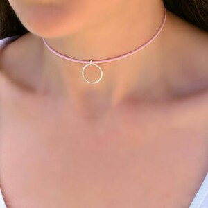 Collar de día sumiso Cuero rosa, Collar BDSM, Collar de día BDSM Sub, bdsm-equipo para mujeres sumisas, Collar de esclavo, Collar de día discreto imagen 1