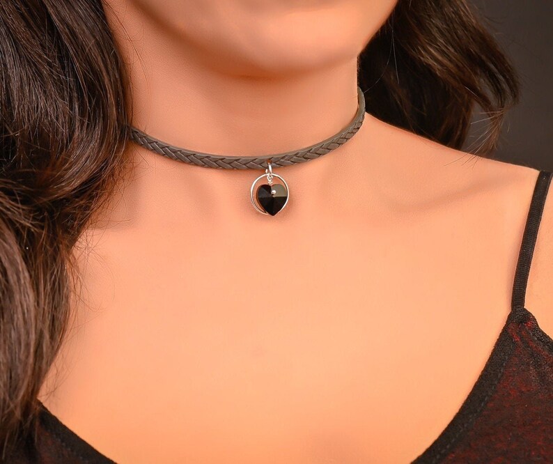 Heart Choker Collar for Women BDSM Collar Submissive Day Collar Discreet Day Collars for Subs Slave Collar BDSM Jewelry