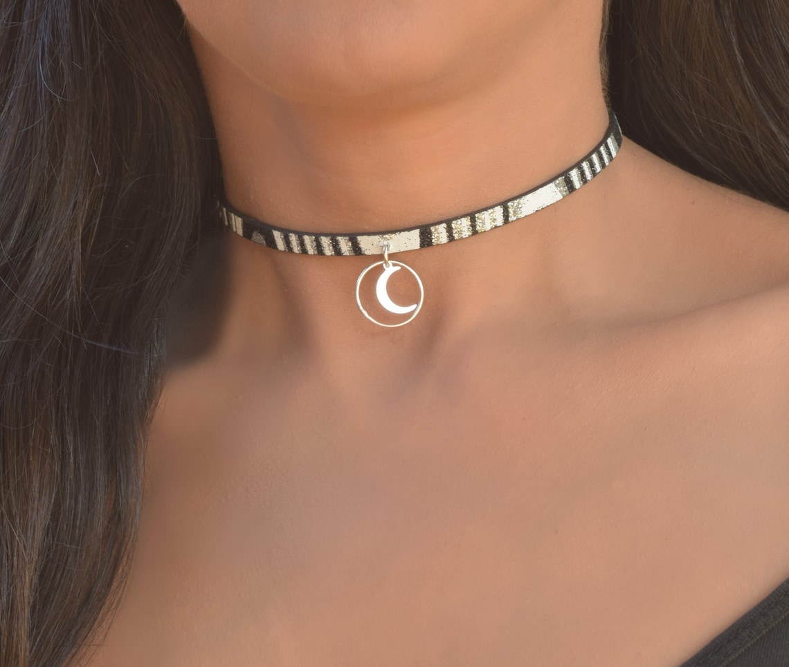 Day Collar Moon BDSM Collar Day Collar for Women Submissive Etsy