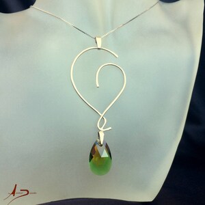 Halsband en Plata 925 y Swarovski Verde-Amarillo