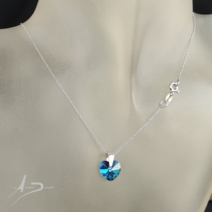 Collar Plata 925 y Swarovski Corazón Pequeño Azul