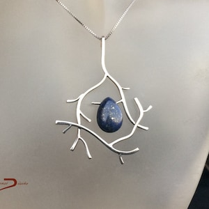 Silver Lapis Lazuli Pendant     /     Plata Lapislázuli Colgante