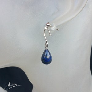 Lapis Lazuli Sterling Silver Earrings / Lapislazuli Plata Pendientes imagen 5