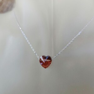 Collar en Plata 925 y  Swarovski Corazón Rojo, Transparente o Dorado.