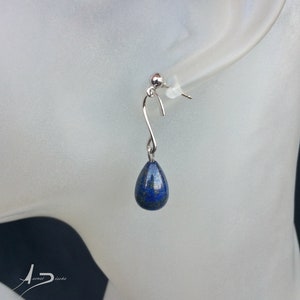 Lapis Lazuli Sterling Silver Earrings / Lapislazuli Plata Pendientes imagen 8