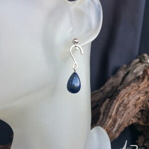Lapis Lazuli Sterling Silver Earrings / Lapislazuli Plata Pendientes imagen 4