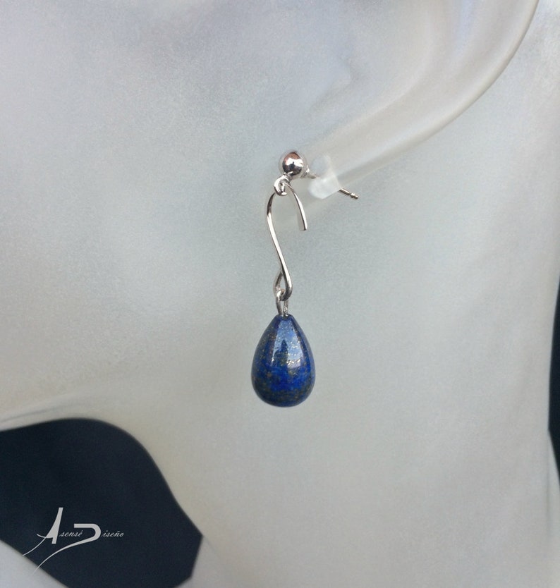 Lapis Lazuli Sterling Silver Earrings / Lapislazuli Plata Pendientes imagen 10