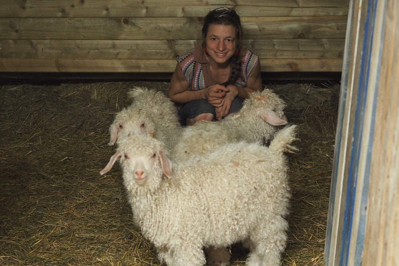 étole de mariage chaude laine mohair produite et tricotée en Bourgogne étole Babochka La Fée Mohair imagen 9