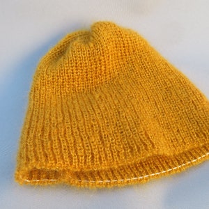 Bonnets chauds-laine mohair produite et tricotée en Bourgogne, couleurs au choix, bonnet léger, La Fée Mohair image 2