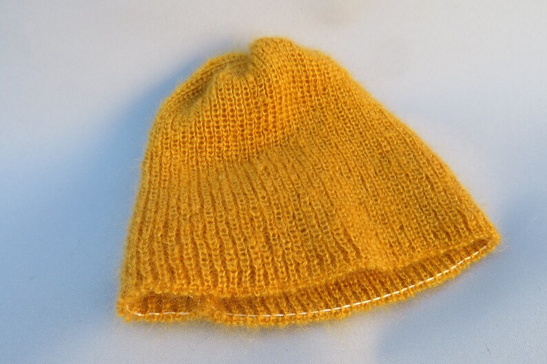Bonnets chauds-laine mohair produite et tricotée en Bourgogne, couleurs au choix, bonnet léger, La Fée Mohair image 2