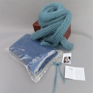 écharpes douces chaudes et légères laine mohair produite et tricotée en Bourgogne, couleurs au choix écharpe thera La Fée Mohair image 8