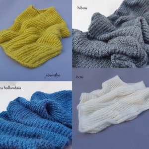 ponchos chauffes épaules-laine mohair produite et tricotée en Bourgogne, couleurs au choix poncho urbainLa Fée Mohair image 7