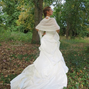 étole de mariage chaude laine mohair produite et tricotée en Bourgogne étole Babochka La Fée Mohair image 7