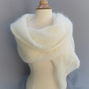 étole de mariage chaude laine mohair produite et tricotée en Bourgogne étole Babochka La Fée Mohair image 5