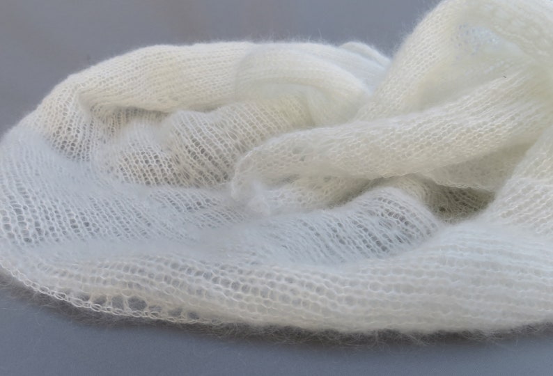 étole de mariage chaude laine mohair produite et tricotée en Bourgogne étole Babochka La Fée Mohair image 8