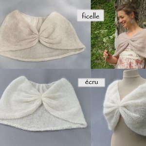 cape de mariage laine mohair produite et tricotée en Bourgogne cape Mésange La Fée Mohair image 9