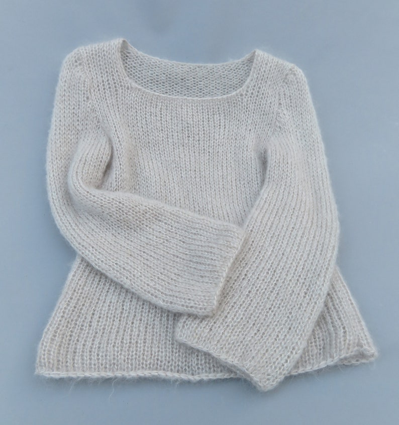 Pull en mohair grand confort, laine mohair produite et tricotée en Bourgogne pull toudoux La Fée Mohair image 2