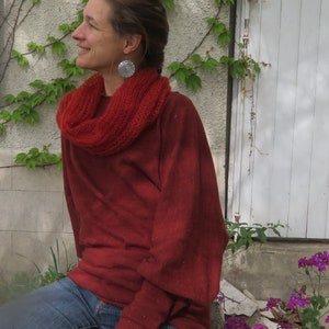 col doux et chauds-laine mohair produite et tricotée en Bourgogne, couleurs au choix, col double La Fée Mohair image 2