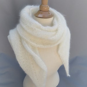 étole de mariage chaude laine mohair produite et tricotée en Bourgogne étole Babochka La Fée Mohair image 4