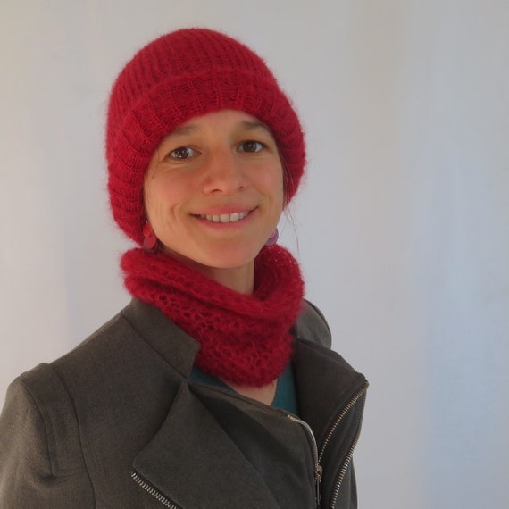 col doux et chaud-laine mohair produite et tricotée en Bourgogne, couleurs au choix [col simple] La Fée Mohair