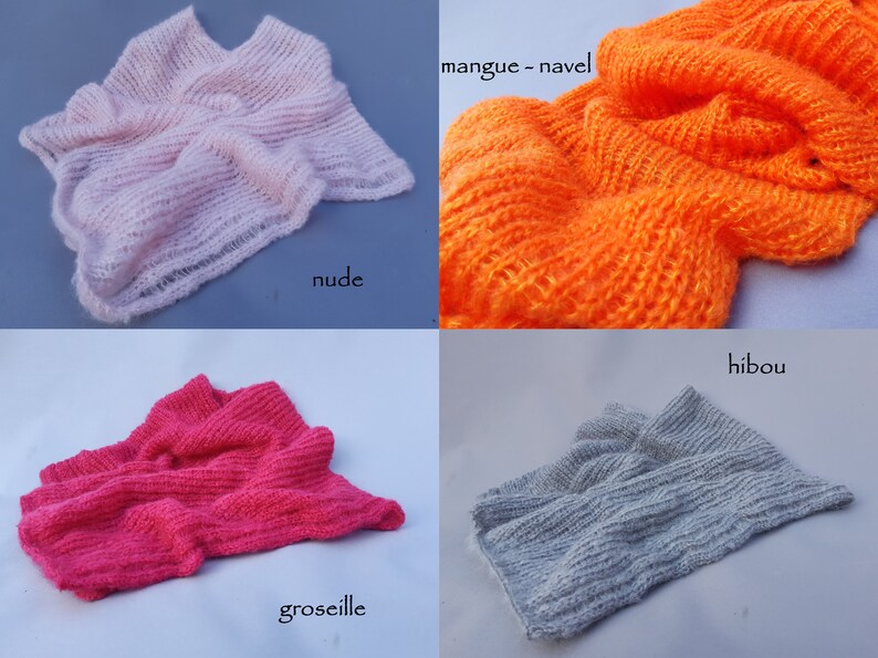ponchos chauffes épaules-laine mohair produite et tricotée en Bourgogne, couleurs au choix poncho urbainLa Fée Mohair image 6