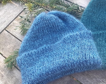 Bonnets chauds - laine mohair produite et tricotée en Bourgogne, couleurs au choix, [bonnet simple], La Fée Mohair