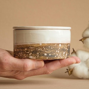 Salt Cellar or Sugar Bowl With Lid Handmade