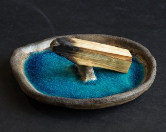 Palo Santo Holder Incense Ceramic For Sticks - Blue Incense Stick Holder Handmade