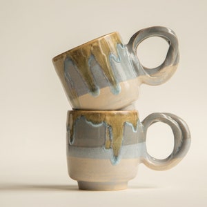 Espresso Cup Mug Valentines Day Couple Gift Pottery Handmade - Cortado Cup Cute Unique Ceramic Espresso Lover Gift