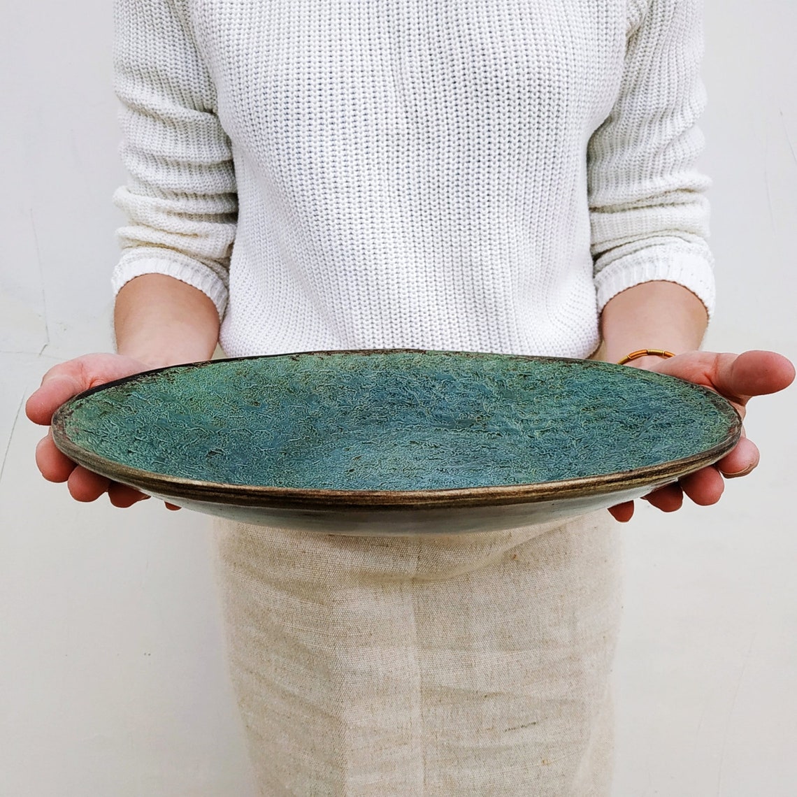 Deep Ocean Large ceramic bowl Dining room table centerpiece Etsy