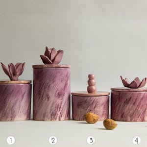 Ceramic Canister Set for Kitchen Gift Storage Accessories - Hand Painted Sugar Bowl - Coffee Canisters Pottery Handmade - Cooking Gift