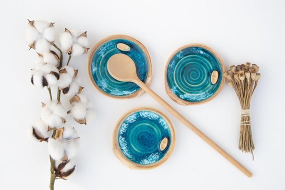 Spoon Rest Ceramic Cooking Kitchen gifts Idea for Mom Ocean Pottery House warming Gift