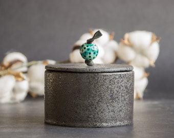 Salt Cellar or Sugar Bowl With Lid Handmade Black Homemade Mom Christmas Gift