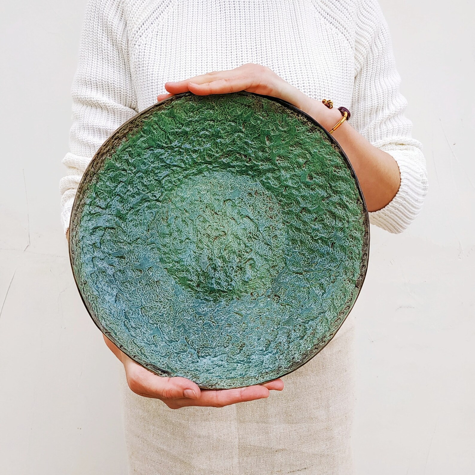 Deep Ocean Large ceramic bowl Dining room table centerpiece Etsy