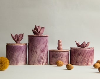 Sugar Bowl With Lid, Pottery Handmade Ceramic Sugar Jar, Salt Cellar with lid, Ceramic Canister, Housewarming Gift
