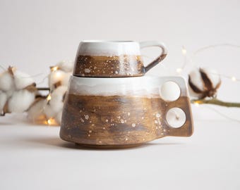 Coffee Mug Cup Cappuccino Tea Ceramic Pottery 10oz (300ml)