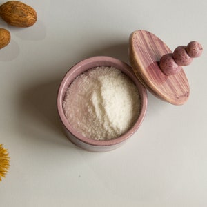 Sugar Bowl With Lid, Pottery Handmade Ceramic Sugar Jar, Salt Cellar with lid, Ceramic Canister, Housewarming Gift image 8