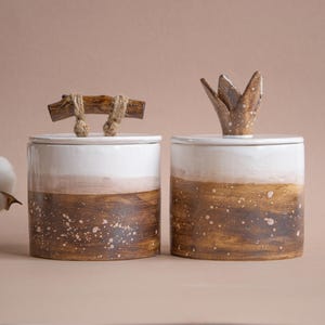 Sugar Bowl With Lid: Pottery Handmade Rustic Farmhouse Scandinavian Japandi Kitchen Gift