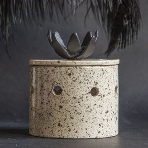 Garlic Keeper - Pottery Handmade Garlic Jar - Ceramic Onion Keeper - Garlic Storage Jar