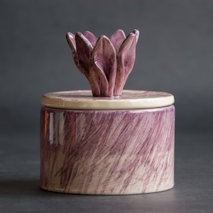 Sugar Bowl Ceramic Salt Cellar With Lid - Pottery Handmade Sugar Jar - Cooking Gifts For Women