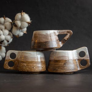 Coffee Cappuccino Cup Mug Pottery Ceramic Handmade