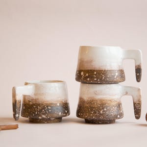 Taza de café espresso de cerámica, hecha a mano y personalizada, regalo para pareja