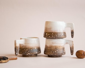 Ceramic Espresso Cup Coffee Mug Handmade and Personalized Couple Gift