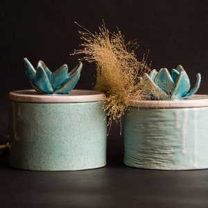 Ceramic Sugar Bowl With Lid Handmade - Pottery Sugar Jar - Cooking Gift