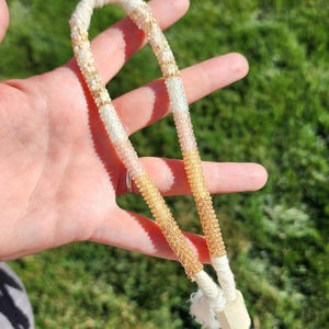 Neutral colored beaded keychain | macrame beaded keychain | navajo keychain