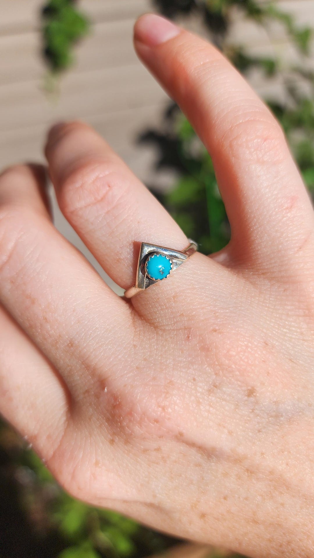 Handcrafted Sterling Silver Kingman Turquoise Ring | Navajo Size 6 - Etsy