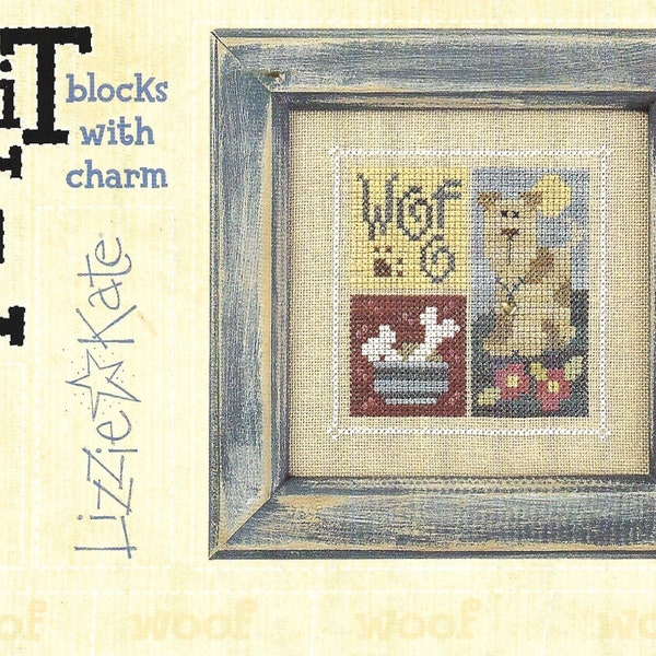 Lizzie Kate Flip It - Woof - #F29 - Counted Cross Stitch Leaflet/Pamphlet - Pattern Only